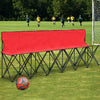 Portable Folding 6 Seats Chair Sideline Sports Bench-Red