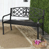 Patio Park Yard Outdoor Furniture Steel Bench