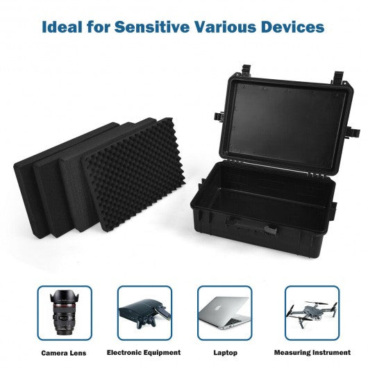 Weatherproof Shockproof Camera Lens Box w/ Customizable Foam