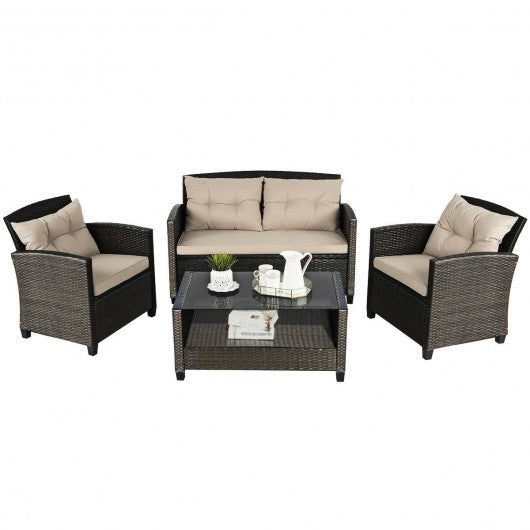 4PCS Outdoor Rattan Furniture Set