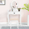 Vanity Makeup Dressing Table Stool Set-White