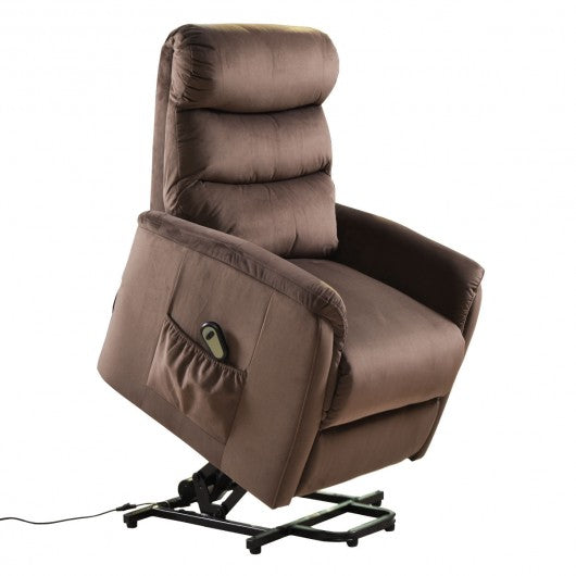 Electric Fabric Lift Chair Recliner and Footrest /w Remote Control