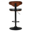 Walnut Bentwood Barstool Height Adjustable Upholstered Swivel Stool