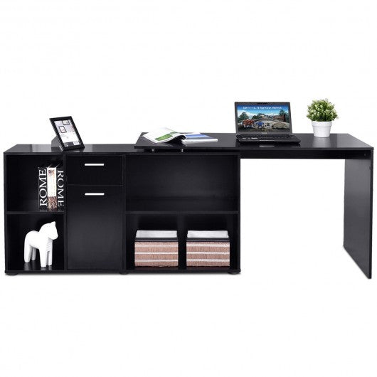 Rotating L-Shape Corner Writing Study Computer Desk