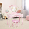 Kids Vanity Makeup Table & Chair Set Make Up Stool