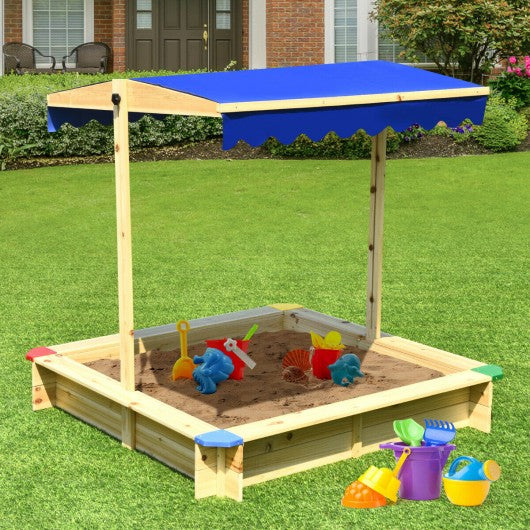 Kids Outdoor Playset Wooden Sandbox