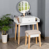 Wooden Makeup Dressing Mirror Table Set with Drawer