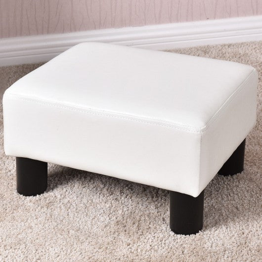 Small PU Leather Rectangular Seat Ottoman Footstool