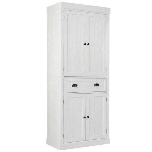Cupboard Freestanding Kitchen Cabinet w/ Adjustable Shelves
