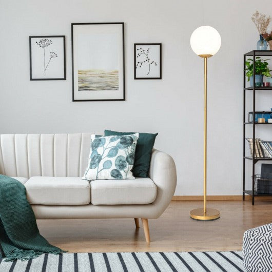 Glass Globe LED Floor Lamp w/ Acrylic Lampshade