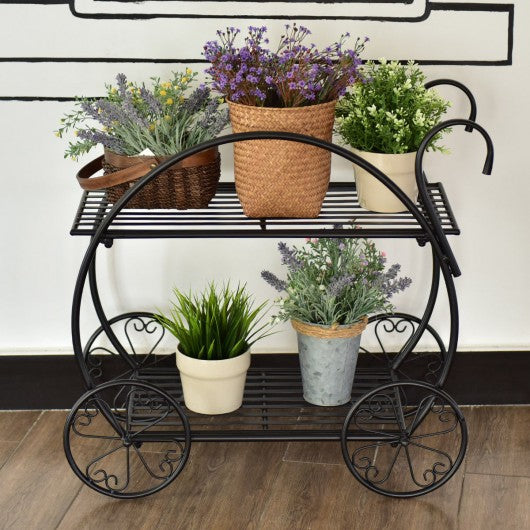 Heavy Duty Metal Flower Cart Plant Stand
