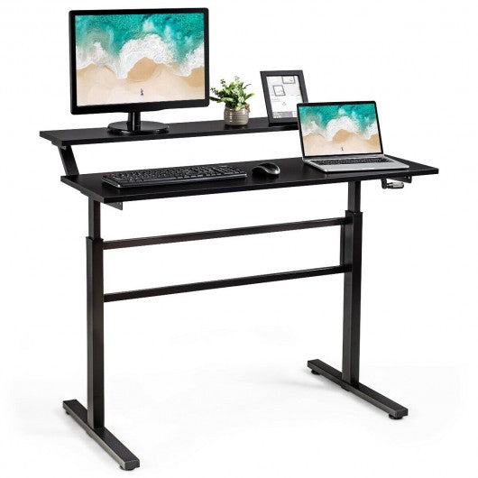 Standing Desk Crank Adjustable Sit to Stand Workstation