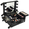 Studio Artist Train Rolling Makeup Case Light Wheeled Organizer-Black