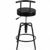 Adjustable Swivel Vintage Bar Stool PU Leather Steel Frame