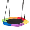 37” Hexagon Tree Kids Swing with Adjustable Hanging Rope-Colorful