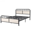 Queen size Metal Bed Frame Platform Bed Upholstered Panel