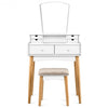 Vanity Table Set Dressing Table Cushioned Stool Makeup Table