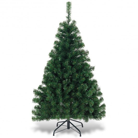 4.5ft PVC Pre-lit Artificial Hinged Christmas Tree