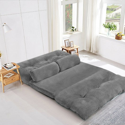 6 Position Adjustable Sleeper Lounge Couch with 2 Pillows