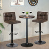 Set of 2 Adjustable Swivel Counter Chairs with Footrest and Back Base