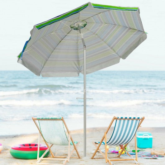 6.5FT Sun Shade Patio Beach Umbrella with Carry Bag-Green