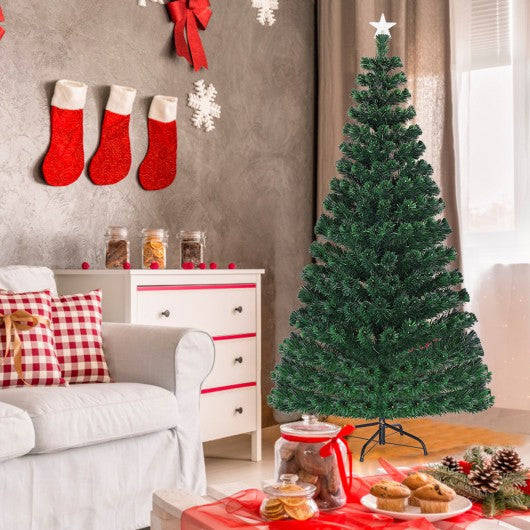 5'/6'7' LED Fiber Optic Artificial Christmas Tree w/ Top Star