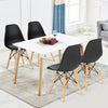 4Pcs Mid Century Dining Chair with Linen Cushion-Black