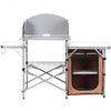 Foldable Outdoor BBQ Portable Grilling Table With Windscreen Bag