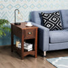 Contemporary Chair Side End Table Compact Table with Drawer Nightstand