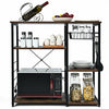 Industrial Kitchen Baker's Rack Microwave Shelf with 6 Hooks