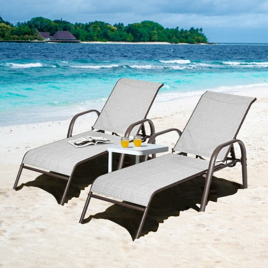 Set of 2 Patio Lounge Chairs-White