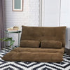 6-Position Adjustable Sleeper Lounge Couch with 2 Pillows-Coffee