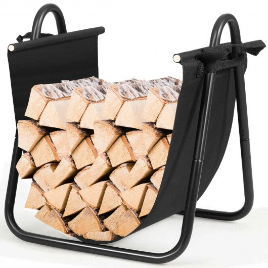 Firewood Rack Log Holder with Canvas Tote Carrier