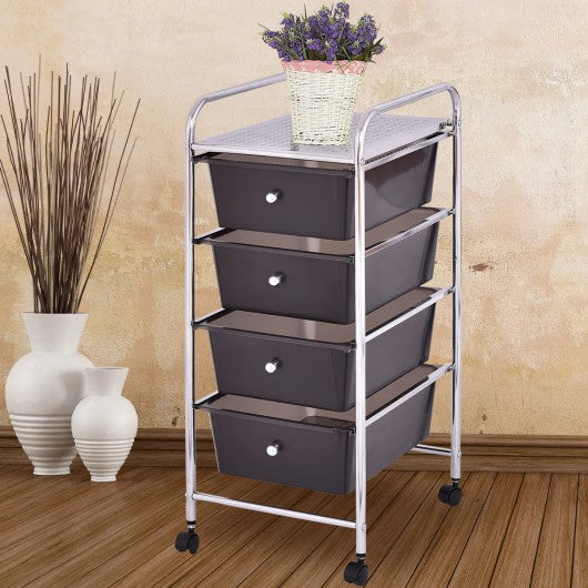 4 Drawers Metal Rolling Storage Cart