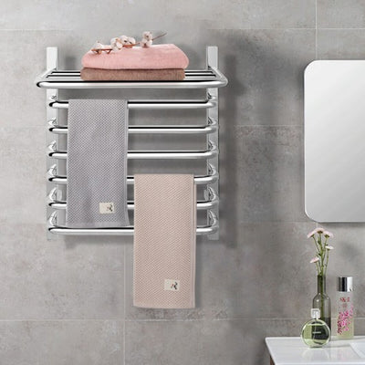 6-Bar Wall Mounted Towel Warmer Stainless Steel Towel Rack