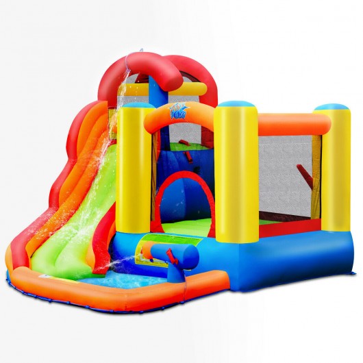 Inflatable Bounce House Water Slide with Pool and Cannon