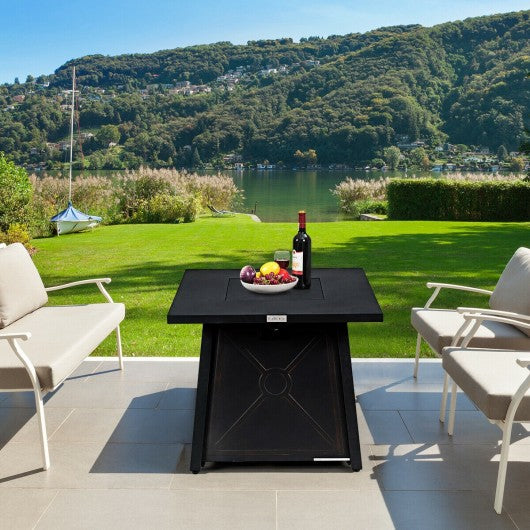 30€� Square Propane Gas Fire Table with Waterproof Cover