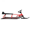 Snow Sled w/ Steering Wheel & Double Brakes Pull Rope Slider