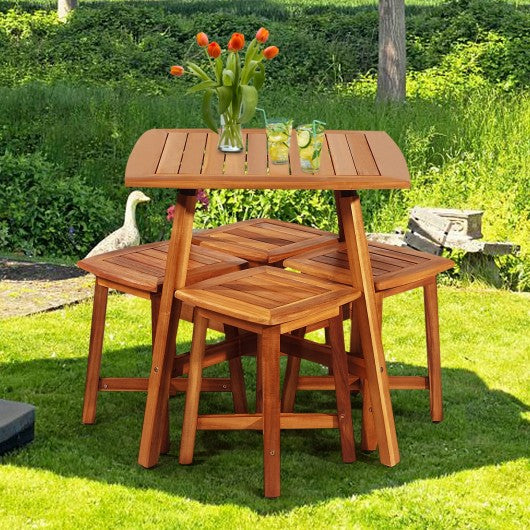 5PCS Acacia Patio Dining Set