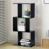 3-tier S-Shaped Bookcase Free Standing Storage Rack Wooden