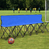 Portable Folding 6 Seats Chair Sideline Sports Bench-Blue