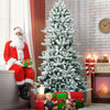 7Ft Snow Flocked Slim Artificial Christmas Fir Tree