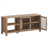 Wooden TV Stand with 2 Metal Mesh Doors