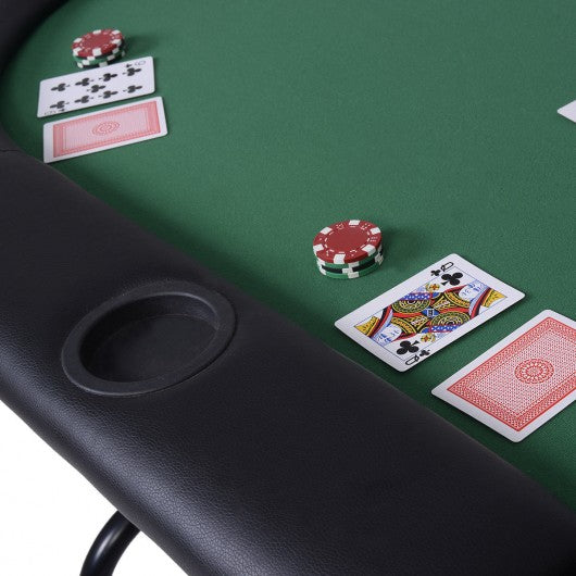 8 Players Texas Holdem Foldable Poker Table