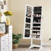 Jewelry Cabinet Armoire Lockable Standing Storage Organizer-White