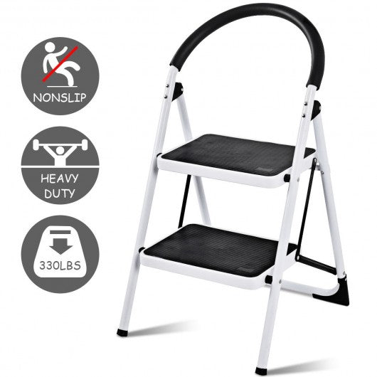 Folding Stool Heavy Duty Industrial Lightweight 2 Step Ladder