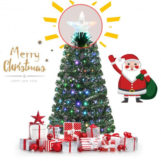 5' / 6' / 7' Fiber Optic Artificial Christmas Tree with LED Lights