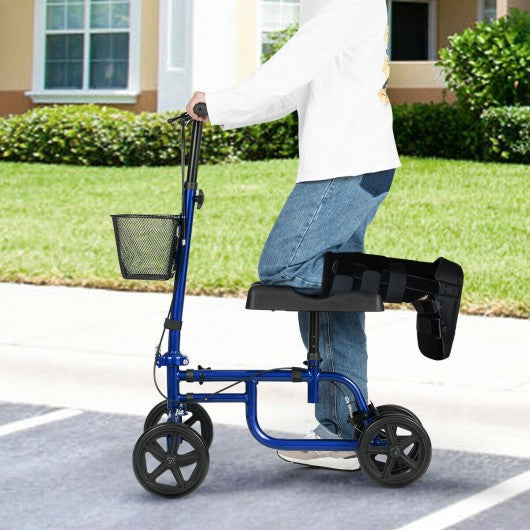 Foldable Knee Walker W/ Basket and Dual Brakes