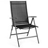 Set of 2 Adjustable Portable Patio Folding Dining Chair Recliner -Black