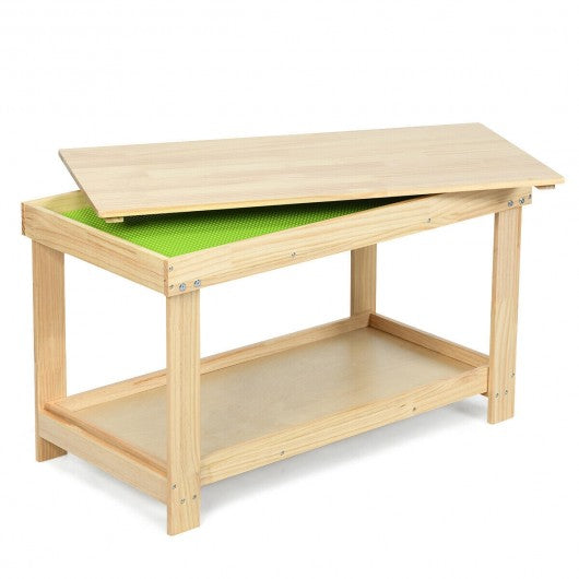 Solid Multifunctional Wood Kids Activity Play Table